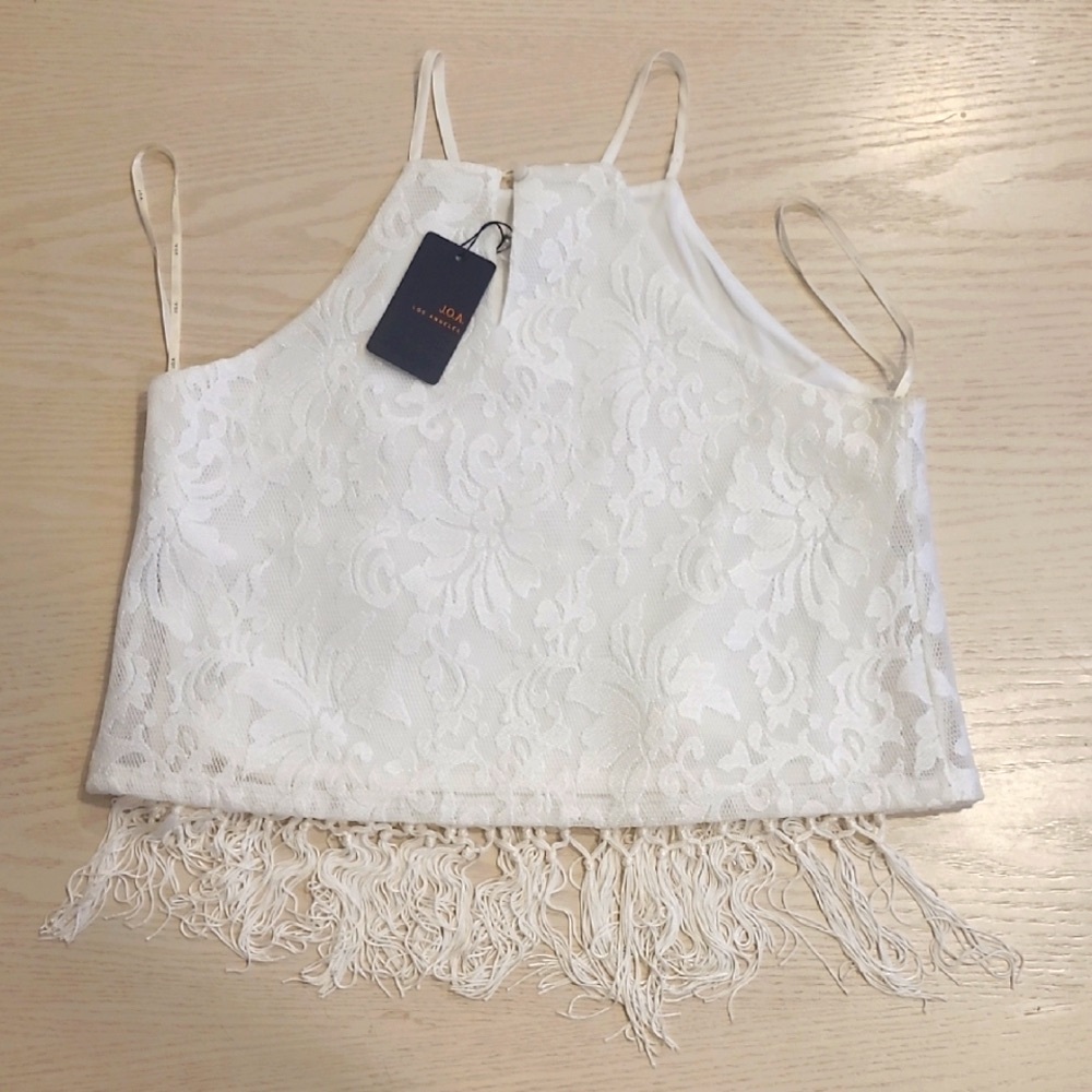 J.O.A Sleveless Knit Top, Ivory, L